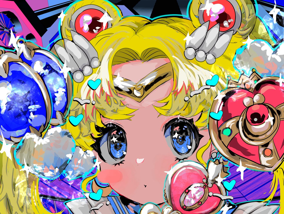 sailor moon ,tsukino usagi 1girl blonde hair solo blue eyes heart twintails sailor senshi uniform  illustration images