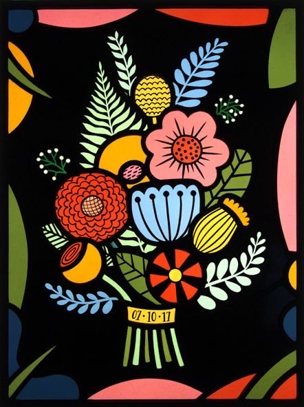 HWarlow's tweet image. Flora Jamieson’s stained glass is like a breath of fresh air…..she’s a Dorset based Stained Glass artist whose work Is here .  From Art Nouveau and Deco to  contemporary like the wedding bouquet ( what a wonderful idea)