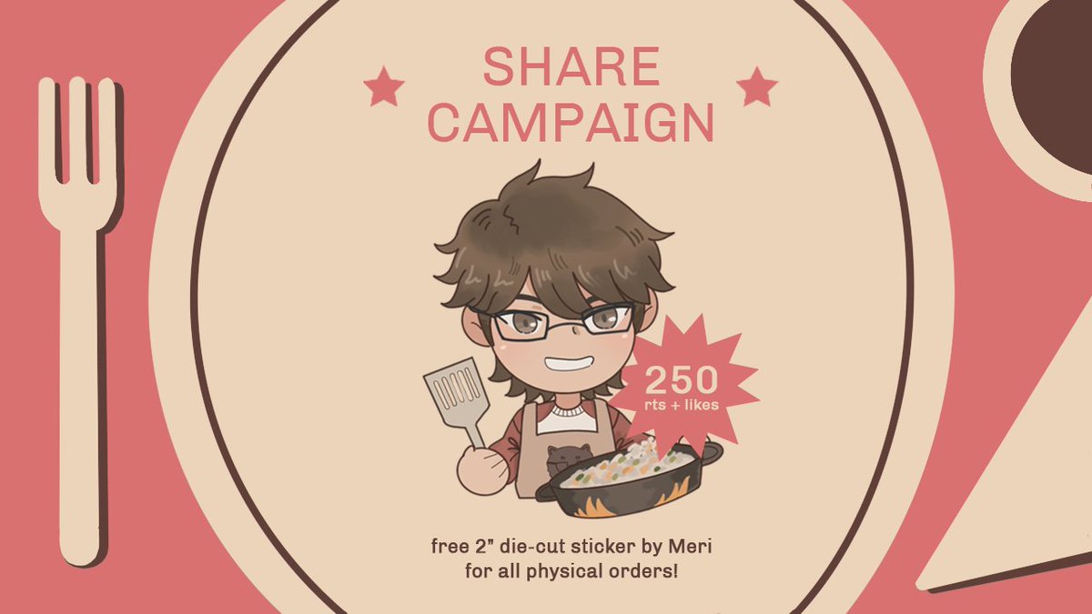 miyukizine's tweet photo. 🍜 SHARE CAMPAIGN 🍙 

All physical orders will receive a 2" die-cut sticker designed by @merialle if our PO tweet reaches 250 likes and RTs!!

Preorders close on June 15th!
🛒 https://t.co/eP9ecrQSWD https://t.co/T3IT8h49c7