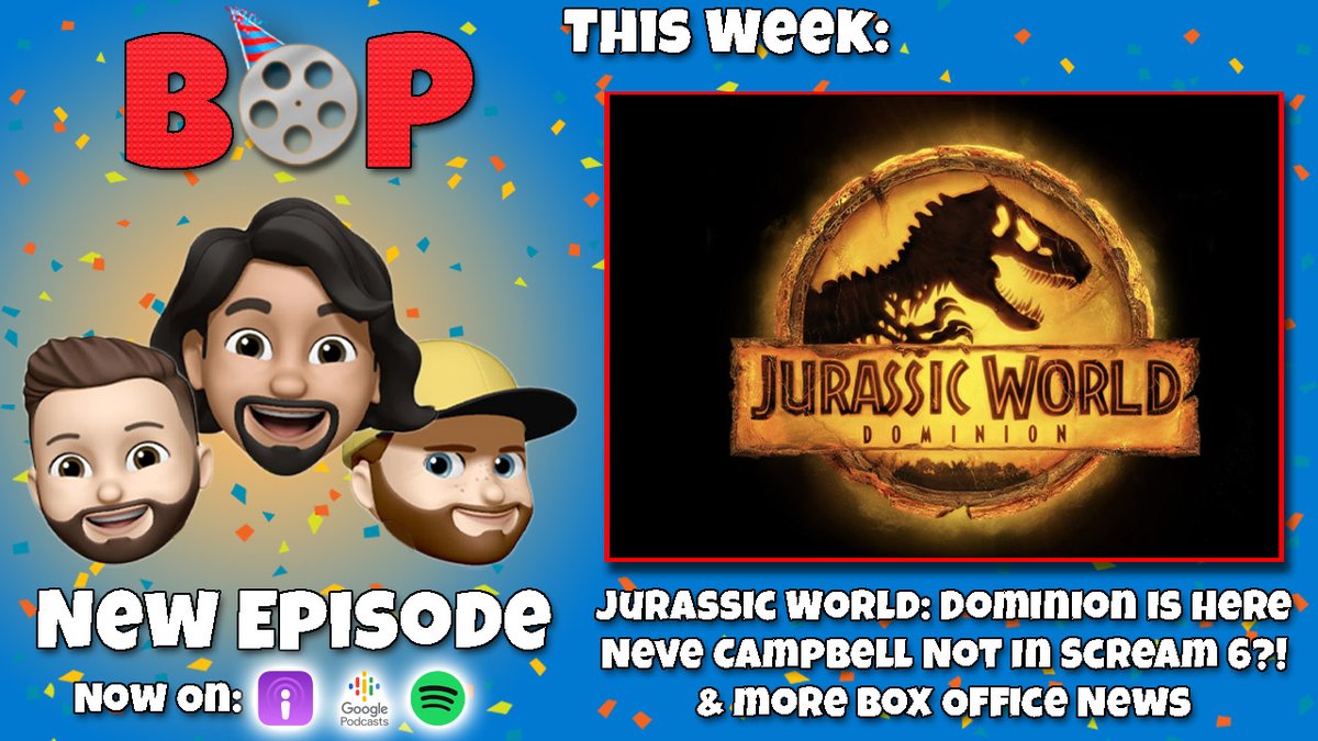 New Episode!

- New Release: #JurassicWorld 
- #NeveCampbell out for #Scr6am
- #JokerPartDeux Announced
- #BeavisAndButthead Return!
- And much more!

linktr.ee/BoxOfficeParty