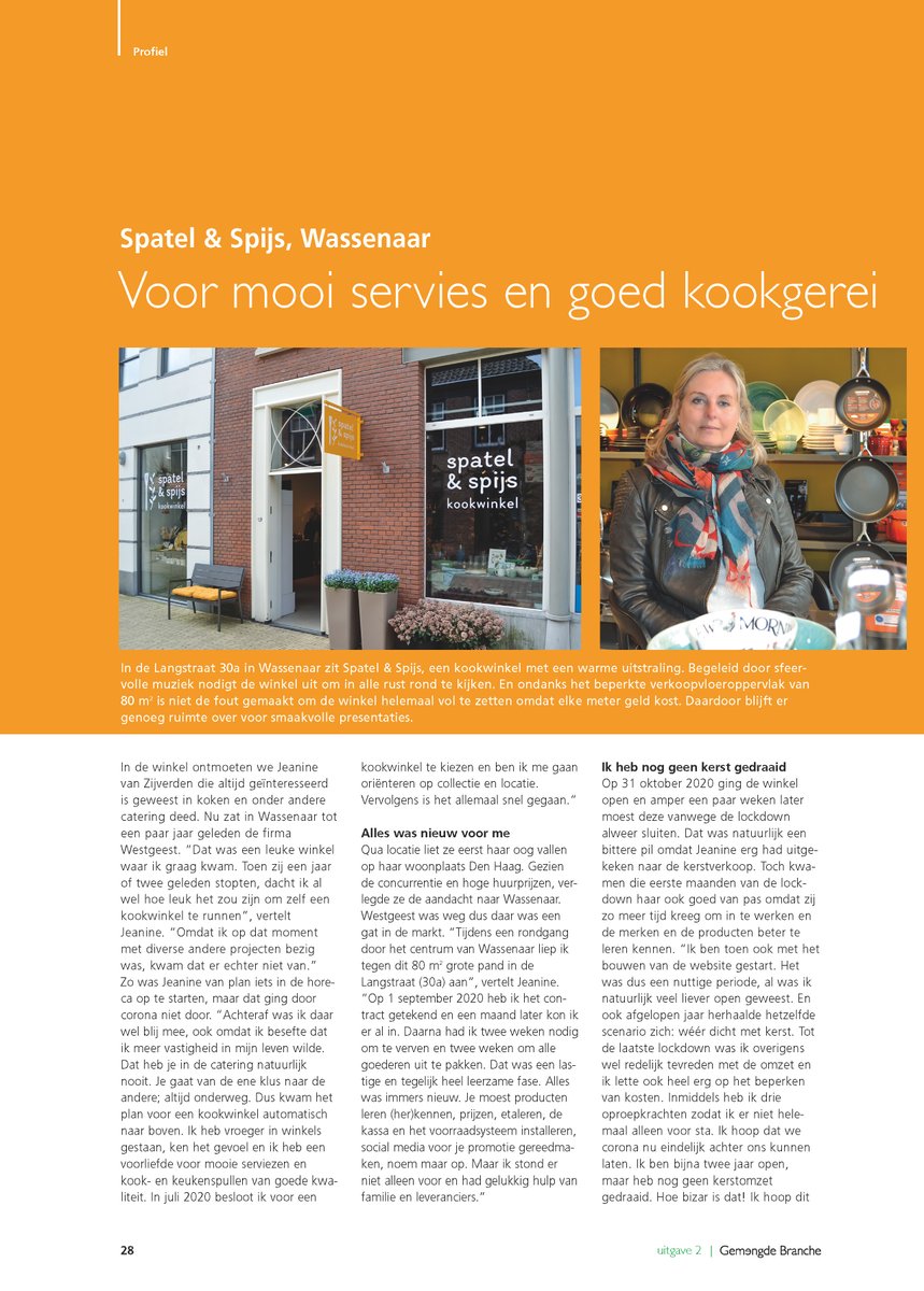 gemengdebranche's tweet image. Onlangs bezochten wij Jeanine van Zijverden van Spatel &amp;amp; Spijs in #Wassenaar, een #kookwinkel met warme uitstraling én aandacht voor #duurzaamheid. 🍃
➡️ Lees deze en meer reportages in vakblad Gemengde Branche. Ontvang jij het #vakblad al?bit.ly/3MG0dVa
#gemengdebranche