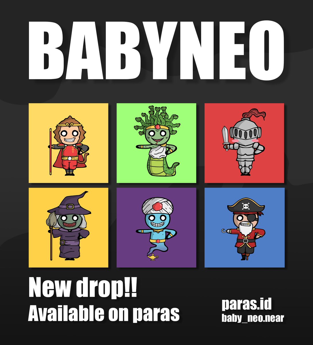 Hibaby_neo's tweet photo. 🚨!!New drop!!🚨
BabyNeo NFT
No.31-36‼️
🐵🐍🤺🧙‍♀️🧞🏴‍☠️
กลับมาลงงานแล้วนะค้าบ 😁😊
👇👇👇
https://t.co/bga4iaSX4G
⭕Road to 10 Ⓝ Total Volume ด้วยกันนะค้าบ🥳🚀
.
.
#NFTCommumity #NFTdrops #NFTThaicommunity #NFTTHAILAND #nftnews #NFTartist  #paras #nearNFTs https://t.co/q8LtNQG3g4