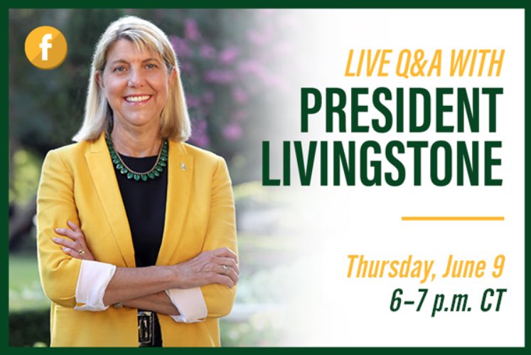 BaylorParents's tweet photo. (1) Hey Parents, its time for you and your students to think about the upcoming semester!

As you look ahead to what's in store for your Baylor career and beyond, we would love if you could join us for a Facebook Live Event with Baylor's president, Linda A. Livingstone, Ph.D., https://t.co/ZtNDpzd1z8
