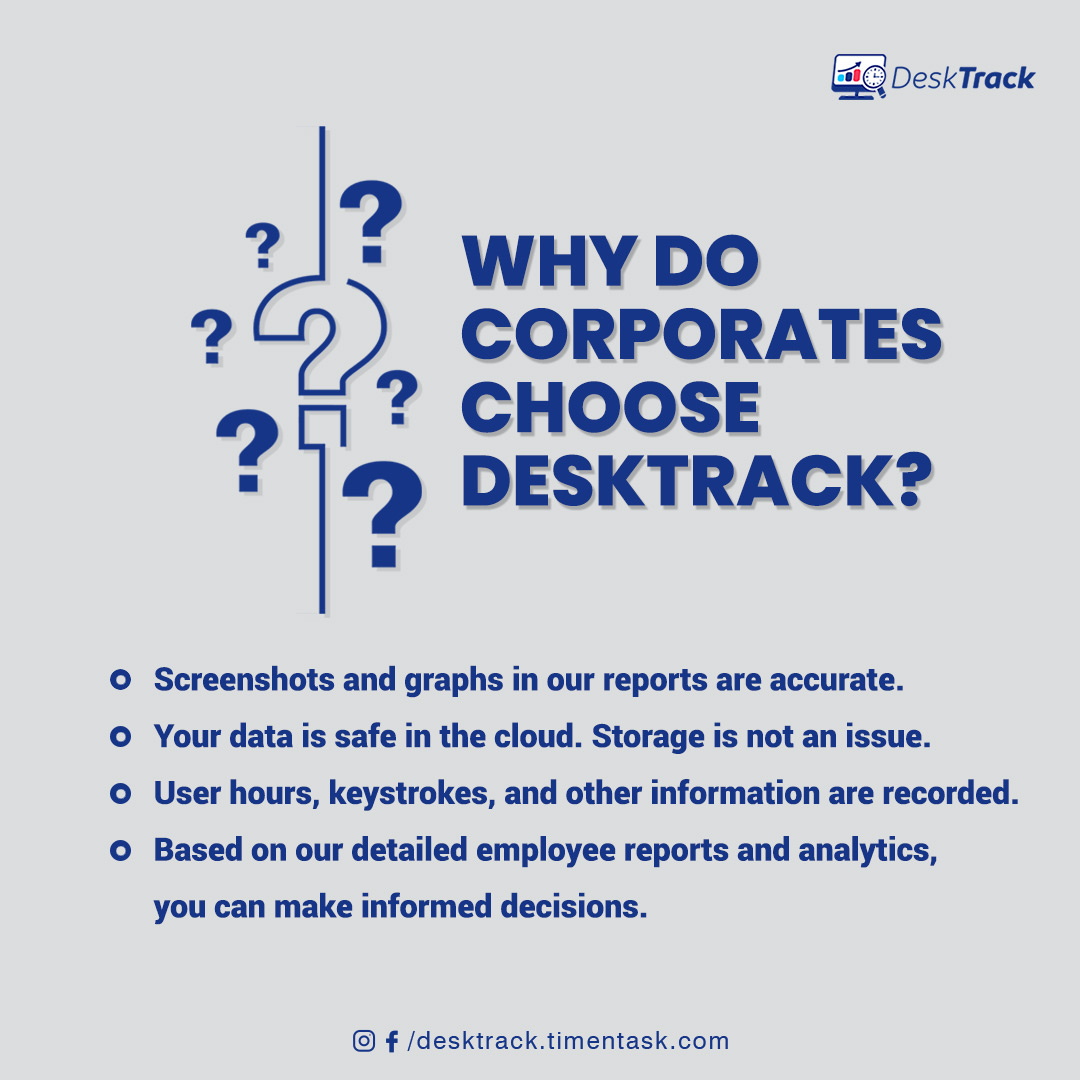 The #EmployeeMonitoringSoftware is a modern and effective platform to manage your employees, ensure compliance with working standards, and improve productivity.

Here are the reasons why you should select #DeskTrack over its competitors: bit.ly/3cy5zTi