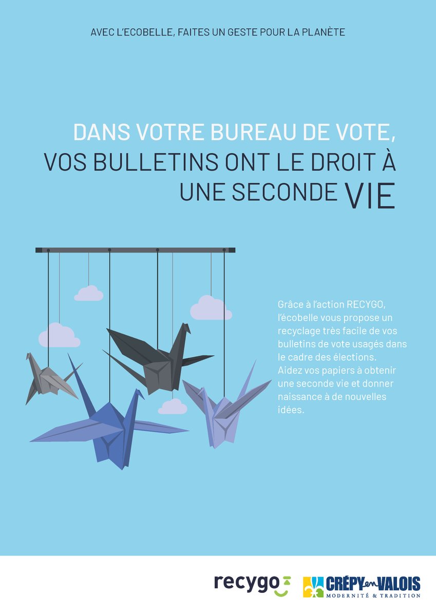 #electionslegislatives2022 🗳 Les dimanches 12 et 19 juin, vous serez invités à voter pour élire vos députés. En sortant de l'isoloir, ayez le bon réflexe en déposant vos bulletins de vote usagés dans les #Ecobelles @recygo créées spécialement pour l'occasion 🗳.