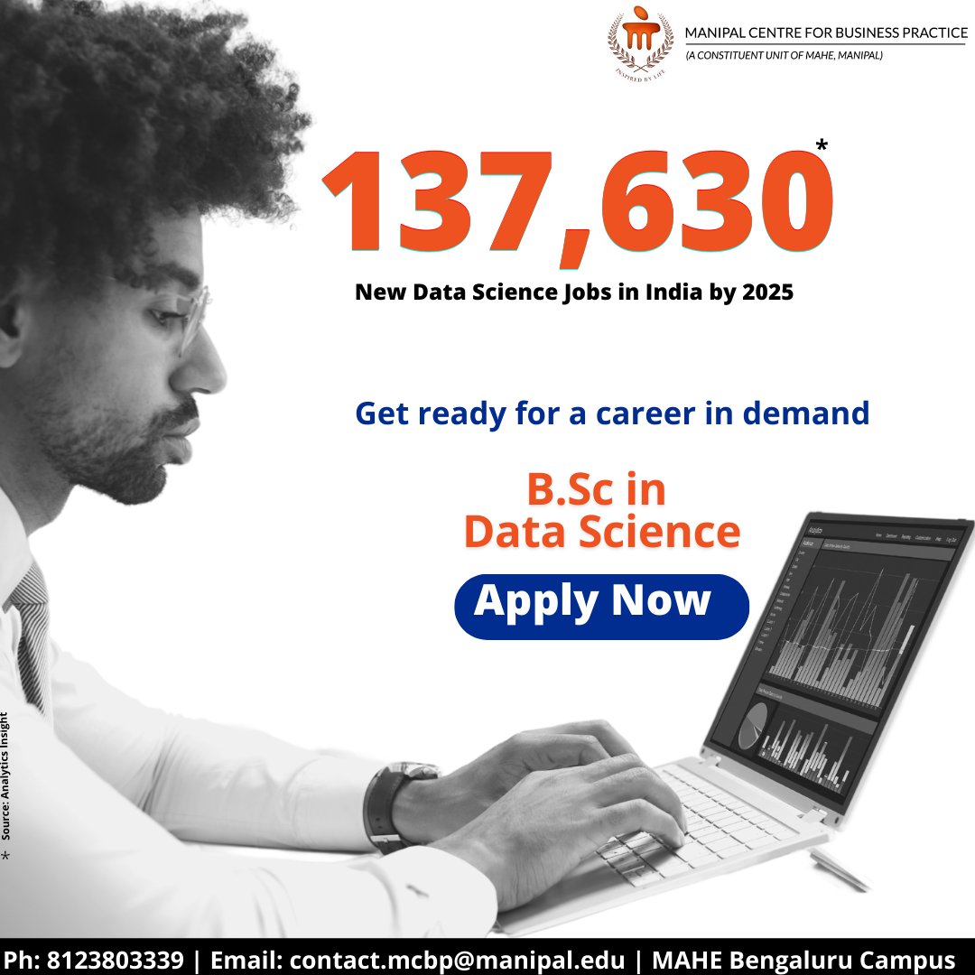 An up and coming course on Data Science aimed at bringing you to the best faculty and facilities for the modern job market.

Find out more at
admissions.manipal.edu/bscdatascience…

#mcbp #manipal #DataScience #education #Analytics