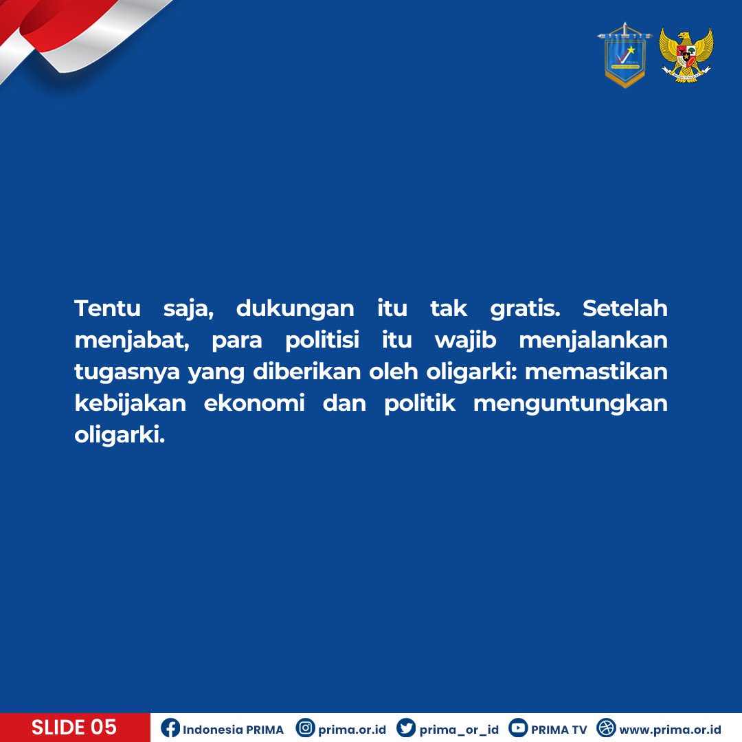 prima_or_id's tweet photo. Benarkah kondisi ini berhubungan dengan mengguritanya kekuasaan oligarki di tubuh parpol? Simak ulasan lengkapnya.
#PartaiPRIMA #PRIMA #PartainyaRakyatBiasa #PartyID #Parpol #Reformasi https://t.co/rcCbqcbfTX