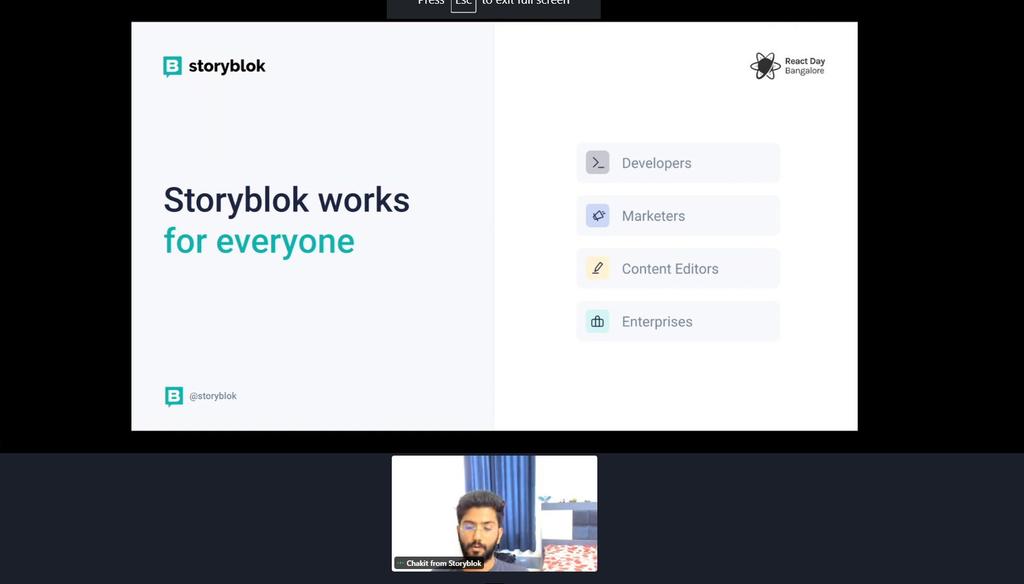 hirallvaghela's tweet image. Learning Something new React day bangalore 2022 @ReactDayIn & the Storyblok's booth is so interesting and Knowledgeable.excited for the giveaway😍
Thanks a lot @storyblok
#storyblokwithreact
#ReactDayIn2022