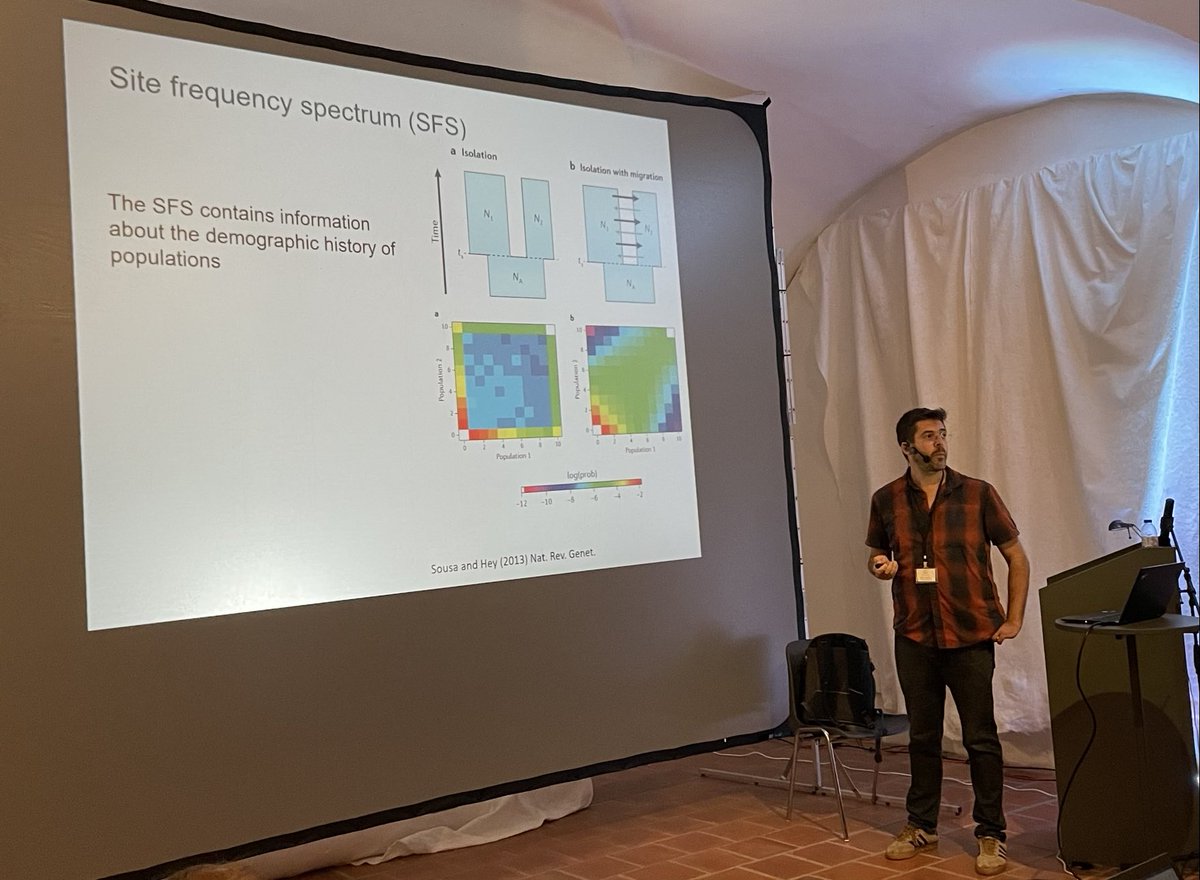 At ⁦@evomics⁩ #wpsg2022, we’re now learning about demography inference, excellently presented by ⁦@csousa_vitor⁩ .