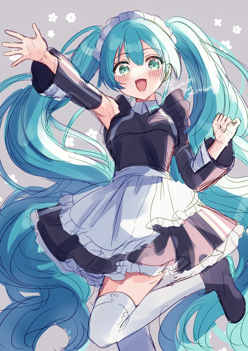 初音ミク「メイド初音ミクwip 」|どろしぃ🎀お仕事募集中のイラスト