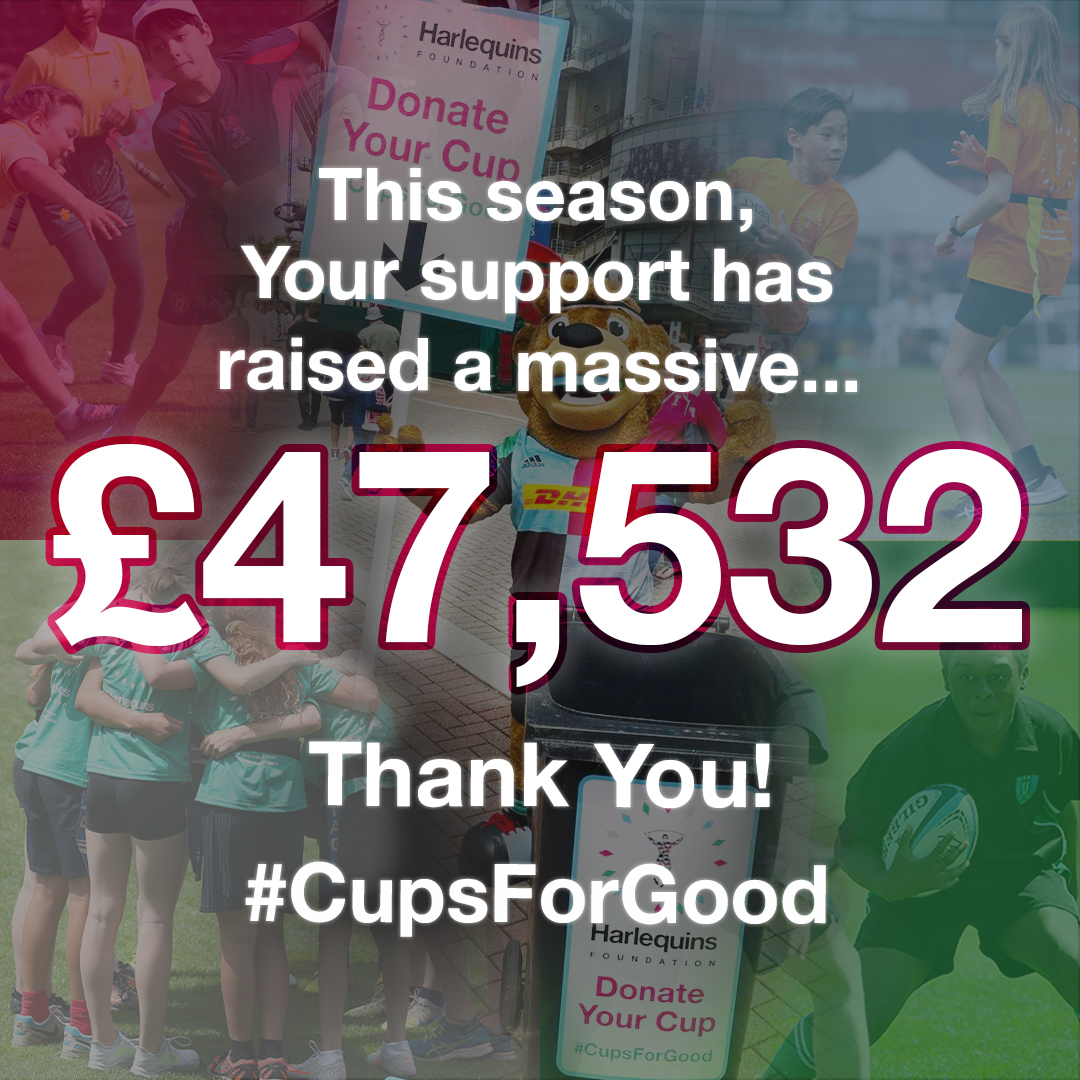 quinsfoundation's tweet photo. Here it is: the final total from this season’s cup collection – including BG13 and BSKO!
We have been overwhelmed with the support of people donating their cups – a HUGE thank you to every single person!
#COYQ #CupsForGood @Harlequins @HarlequinsWomen @QBRugby https://t.co/1Rq795kaBz