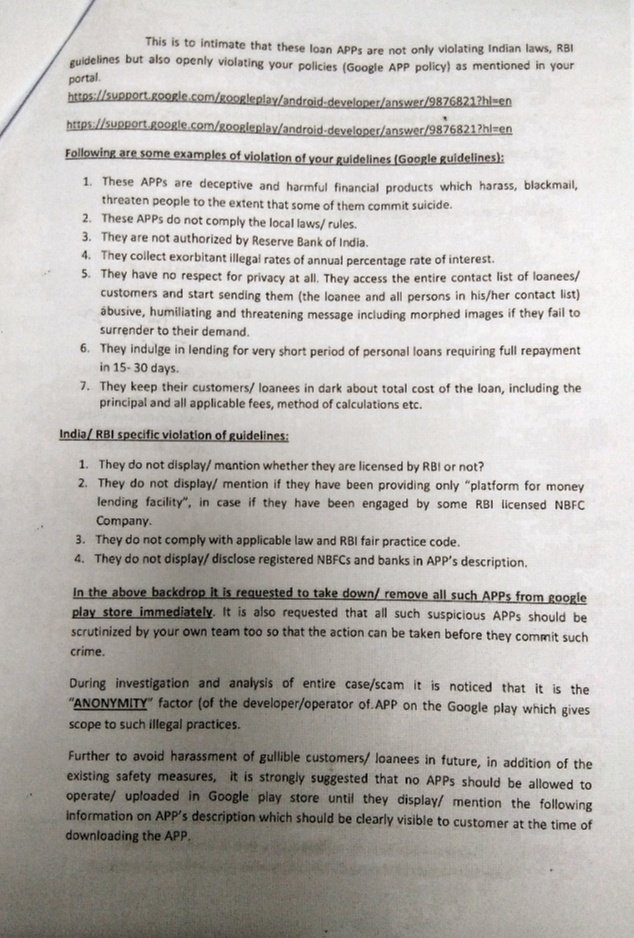 EOWODISHA's tweet photo. Illegal/ abusive loan APP victims:
Apart from reporting to local police,you can report to google too. It will help in long run as these illegal Apps will not get the platform.
https://t.co/3ceuB0ShKR
We have written too. 
Never surrender to abusive APPs
@odisha_police 
@CIDOdisha https://t.co/I14jQnu62q