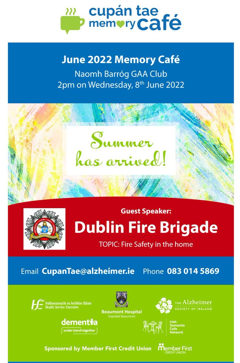 District Officer Ken Cleary joined the gang at Cúpan Tae in @nbarrog yesterday to talk about fire safety in the home. Cúpan Tae memory café is a dementia awareness and friendship programme for those with people living with dementia and memory difficulties in the Community.