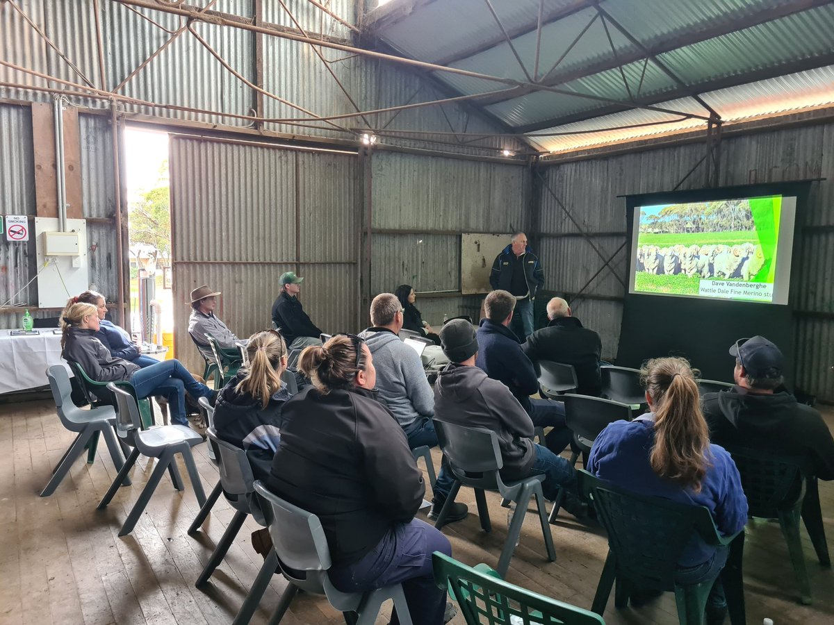 ASHEEPBEEF's tweet photo. Great @SouthCoastalAG EID workshop today. Key message from @DPIRDbroadacre was that EID tagging in sheep will become compulsory in future, so good to be clued in. Good to hear from producers Ryan Willing &amp; @wattle_dale, plus @KgLivestock https://t.co/dWkGIRbfL9