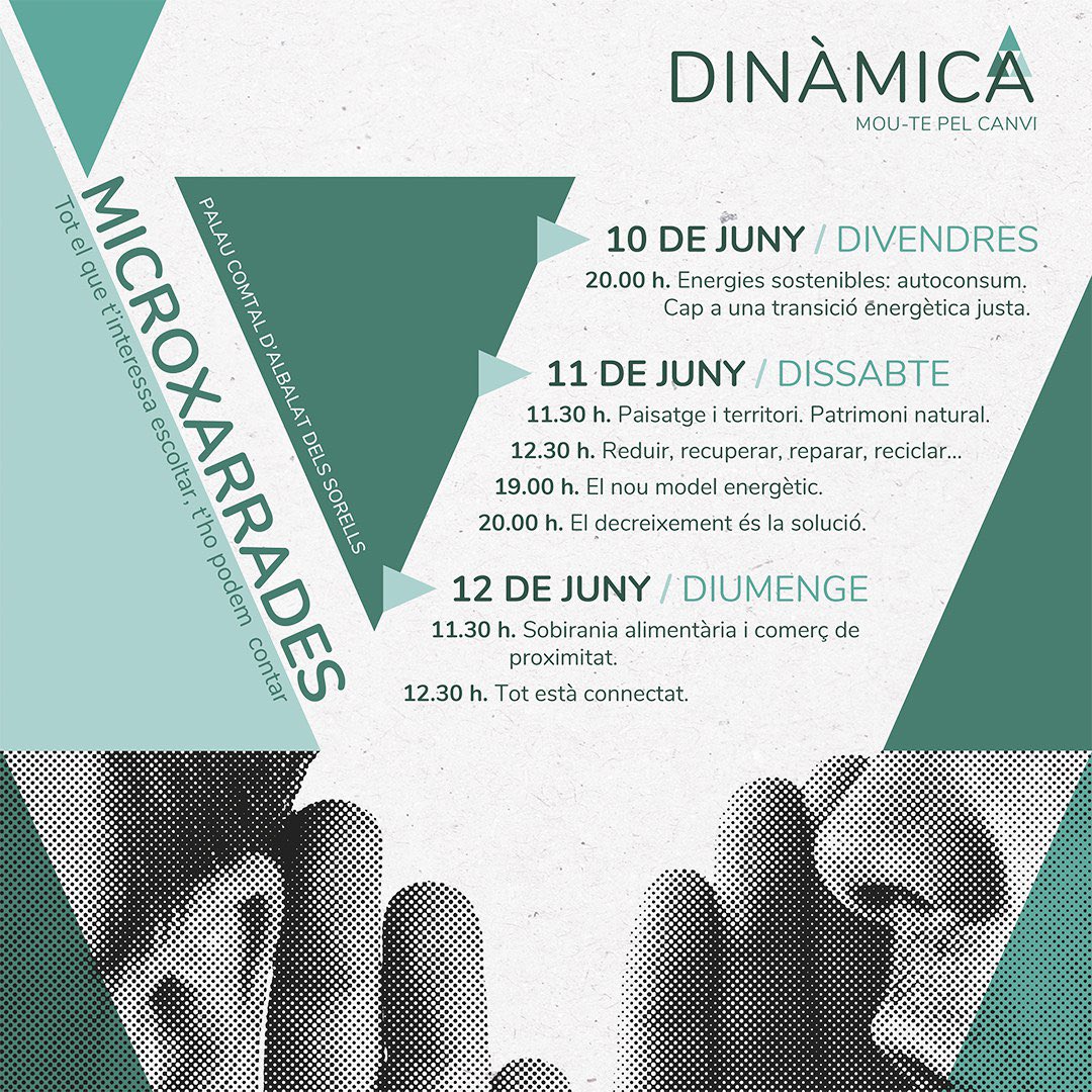 Les Micro Xarrades de #Dinàmica. 

10, 11 i 12 de juny a #AlbalatdelsSorells