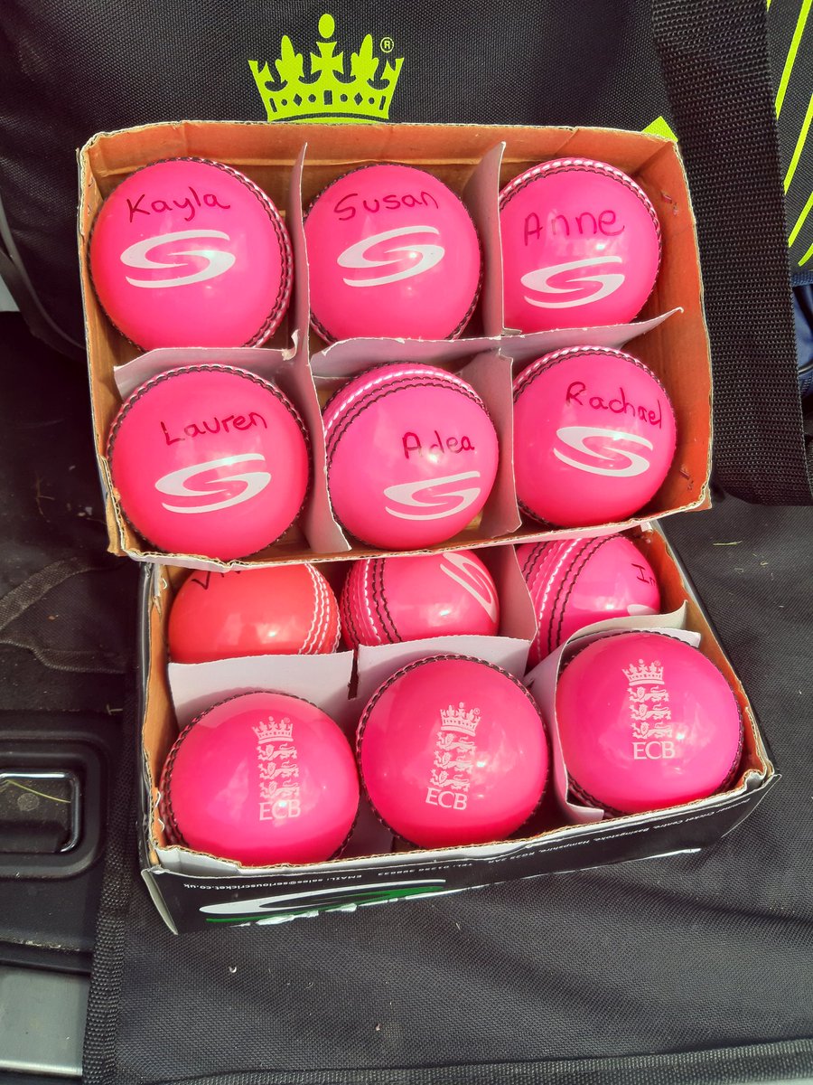 Gift time!

Looking forward to handing these out at ladies training tonight! 
Thanks to Moreton CC for supplying a practice ball to all members of the ladies squad.
Ladies, remember - it's got your name on it, so kids and dogs keep your hands and paws off!!
#WeGotGame #HerGameToo