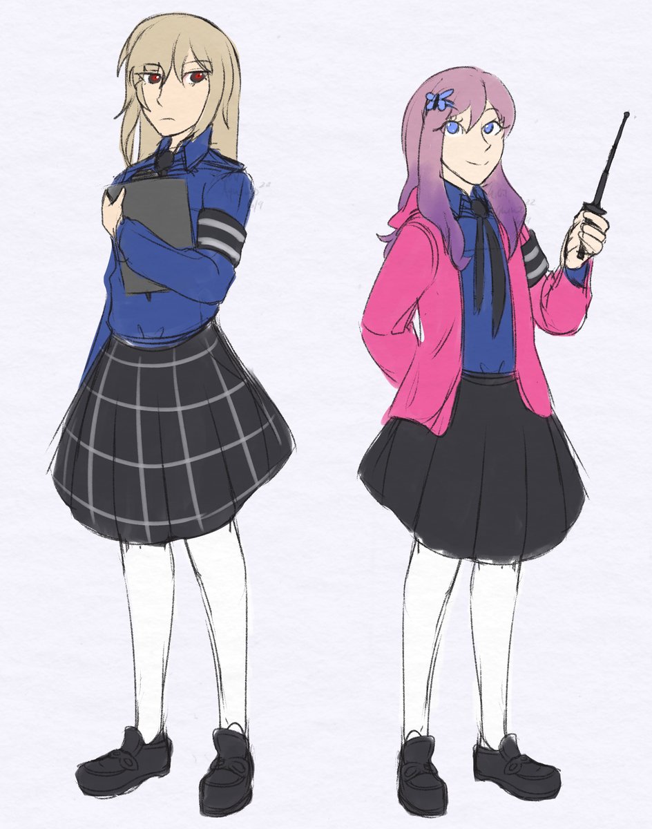 shion_aquino's tweet photo. My brain didn't want me to work on visuals until I drew Coco and Tsugumi, so here's a full body of The Velvet Room Wardens.

#ntwewy #neotwewy #cocoatarashi #tsugumimatsunae #twewyp5rau https://t.co/ZPv428AGUx