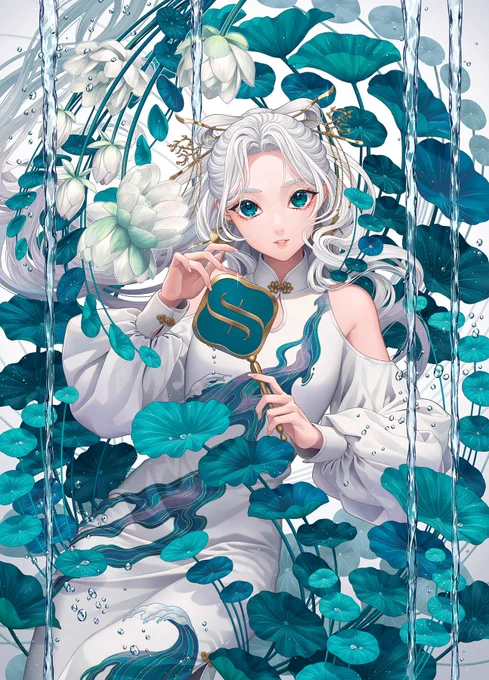 "洛水の女神"

コスメブランド花西子( @FlorasisJP )のパレットアイシャドウをイメージして描きました。
ケースもそうですが中身の彫刻も全てが美しいです。
#花西子 https://t.co/59q8FRyQfk 