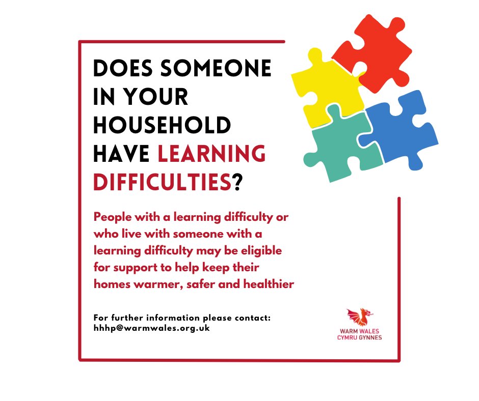 Warm Wales (@warmwales) on Twitter photo If you're caring for someone with a learning difficulty, you may be eligible for extra support.
Our HHHP Community Workers can help you access energy bill help, income maximisation and home safety adaptions.
Find out more:
📞01656 747 622
📧hhhp@warmwales.org.uk
#CarersWeek2022 If you're caring for someone with a learning difficulty, you may be eligible for extra support.
Our HHHP Community Workers can help you access energy bill help, income maximisation and home safety adaptions.
Find out more:
📞01656 747 622
📧hhhp@warmwales.org.uk
#CarersWeek2022