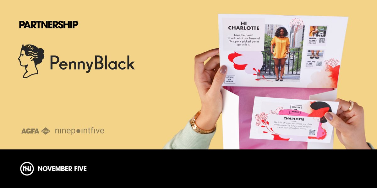 November Five (@novemberfiveco) on Twitter photo Proud to announce our client partnership with <a href="/PennyBlack_io/">Penny Black</a>! Together we validated & created the pilot of their package-personalisation solution that increases customer lifetime value through hyper-personalised unboxing experiences. Read more: N5.co/penny-black
#ecommerce Proud to announce our client partnership with <a href="/PennyBlack_io/">Penny Black</a>! Together we validated & created the pilot of their package-personalisation solution that increases customer lifetime value through hyper-personalised unboxing experiences. Read more: N5.co/penny-black
#ecommerce