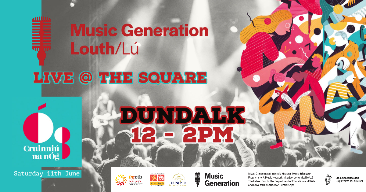 MusicGenerationLouth (@mglouth) on Twitter photo Join us this Saturday at our Cruinniú na nÓg stage at Market Square, Dundalk from 12 to 2pm. Our ensembles, bands, young musicians from our local schools & bands from <a href="/DundalkYC/">Dundalkyouthcentre</a> & <a href="/BoomerangYC/">Boomerangyouthcafe</a> will also perform at this free event, supported by <a href="/creativeirl/">Creative Ireland</a> and <a href="/CreateLouth/">Create Louth</a>. Join us this Saturday at our Cruinniú na nÓg stage at Market Square, Dundalk from 12 to 2pm. Our ensembles, bands, young musicians from our local schools & bands from <a href="/DundalkYC/">Dundalkyouthcentre</a> & <a href="/BoomerangYC/">Boomerangyouthcafe</a> will also perform at this free event, supported by <a href="/creativeirl/">Creative Ireland</a> and <a href="/CreateLouth/">Create Louth</a>.