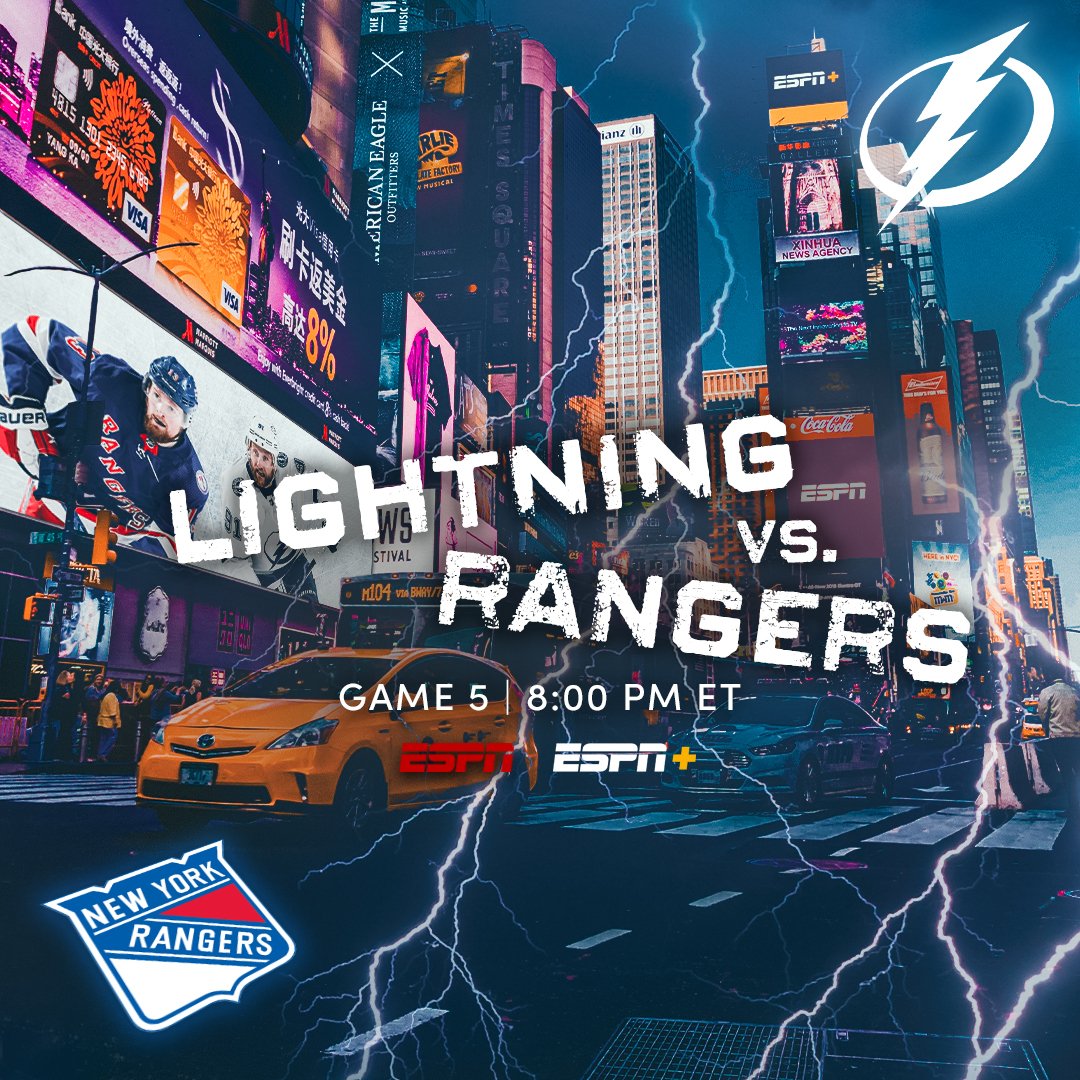 ESPN on Twitter "A pivotal Game 5 ⚡️🗽 The Lightning and Rangers enter