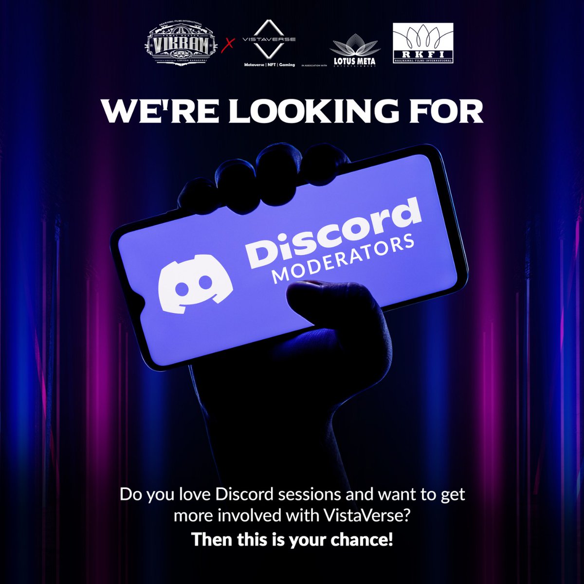vistaverseio's tweet photo. Be a part of our cool team!😎

Our Discord Server is growing at a solid rate and mondo opportunities lie ahead.😉

Interested folks? Fill out the form now!!📄
https://t.co/uInOWlUWxv

#Discord #DiscordServer #hiringalert #Vikram  #VistaVerse #VikramWorld #NFTCommmunity #NFTs https://t.co/YnZphh1aXp