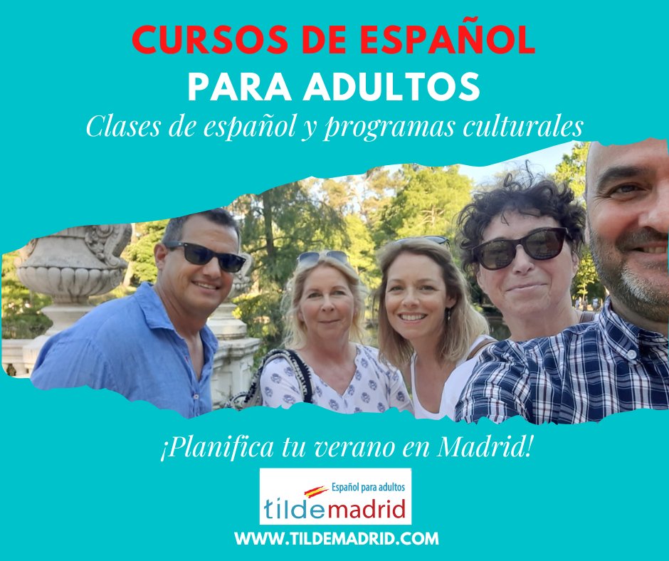¡Verano en Madrid!
Este verano estudia español en una de las ciudades más animadas de Europa. Madrid te ofrece cultura, gastronomía y mucha diversión. Escríbenos a info@tildemadrid.com y te ayudamos a organizar tus vacaciones. #spanishforadults #spanishlanguage #spanishinmadrid