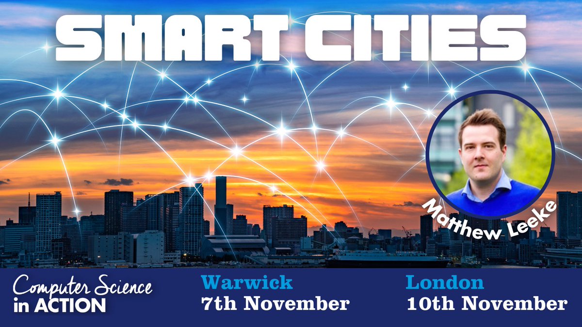 edu_in_action's tweet image. How are our cities becoming smarter? We are pleased to announce that Matt Leeke will be coming to Computer Science in Action to speak about how machine learning algorithms and smart devices can solve some huge societal problems.  thetrainingpartnership.org.uk/study-days/sub… #alevelCS #KS5 #edutwitter