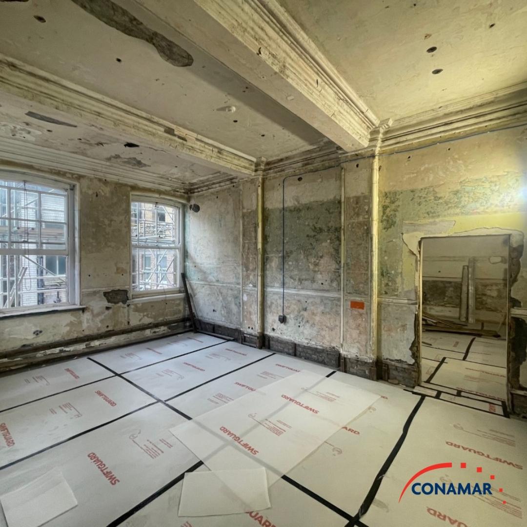 ConamarBuild's tweet image. Works are progressing well with the refurbishment at Walworth Hall. The soft strip out works internally have been completed and we are well underway with the remainder of the enabling works ready for the steel frame and Cross Laminated Timber structure to be installed.
