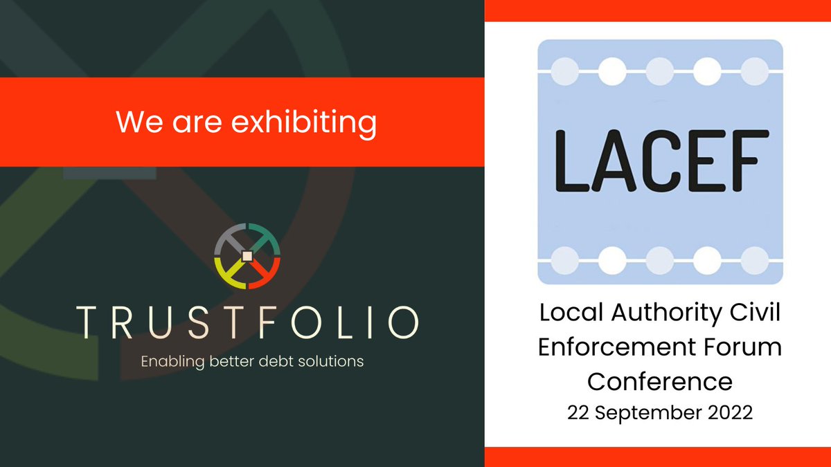 TrustfolioLtd's tweet photo. We will be exhibiting our innovative new #Creditor #Debt Solutions Platform, which is being adopted by Local Authorities including @BhamCityCouncil and @lb_southwark, at the #LocalAuthority Civil #Enforcement Forum (#LACEF) 25th Anniversary Conference https://t.co/kJHOvXcu5i https://t.co/3Hv7fumXNY