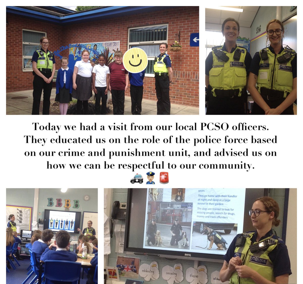 CambRdSchool's tweet photo. Thank you for your visit! The children had so many interesting questions that wanted to ask! 😁🚓👮🏼‍♀️🚨
@cheshirepolice @PoliceEport https://t.co/6p7PB5Gpdh