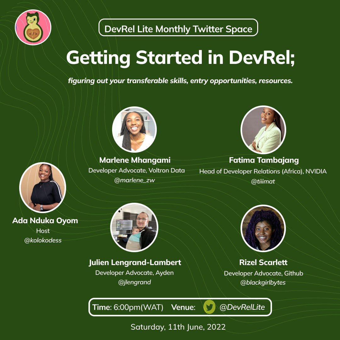 DevrelLite's tweet photo. T-1 day left to our first #DevRelTalk session on "getting started with Developer Relations!"🥳
Come listen in to all the tips, responses etc from our amazing speakers!
If you haven't, now's a good time to set a reminder or share with someone else
Link: https://t.co/DzsL32lGOu https://t.co/da9FA9xYns