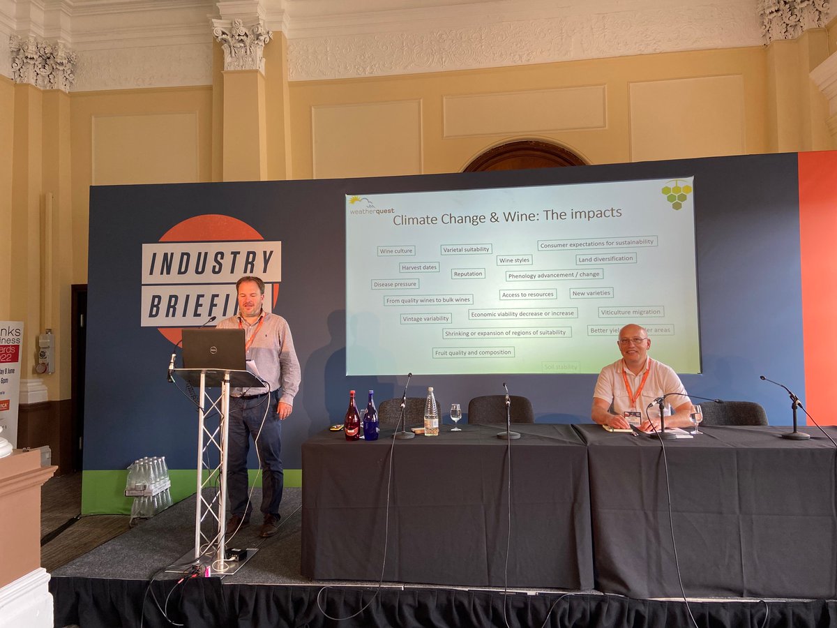 One of the most pertinent discussions @londonwinefair:  Climate change &amp; Wine: covering the threats, opportunities, and looking at opportunities, resilience &amp; mitigation – one of the biggest issues in the wine world - take note:  <a href="/VinescapesUK/">Vinescapes 🍇</a>  <a href="/ueaenv/">UEA School of Environmental Sciences</a>. #LWF22