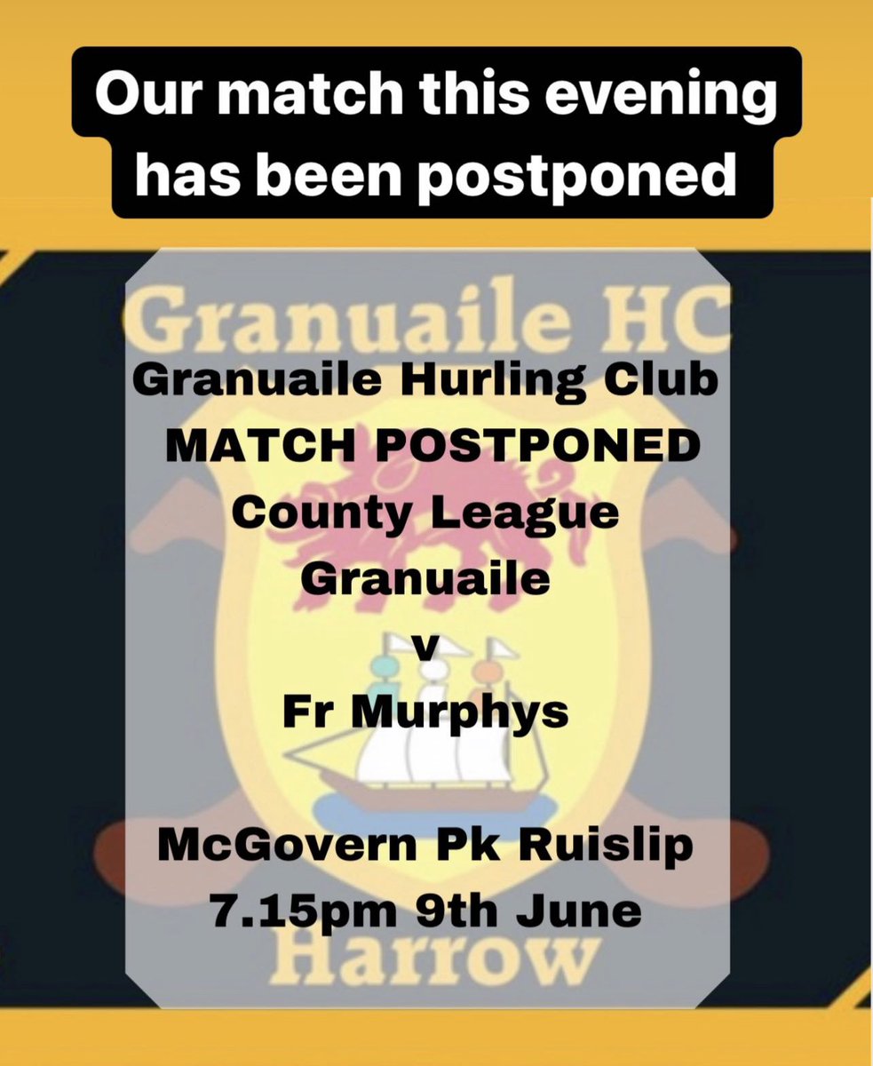 Our match this evening has been postponed
