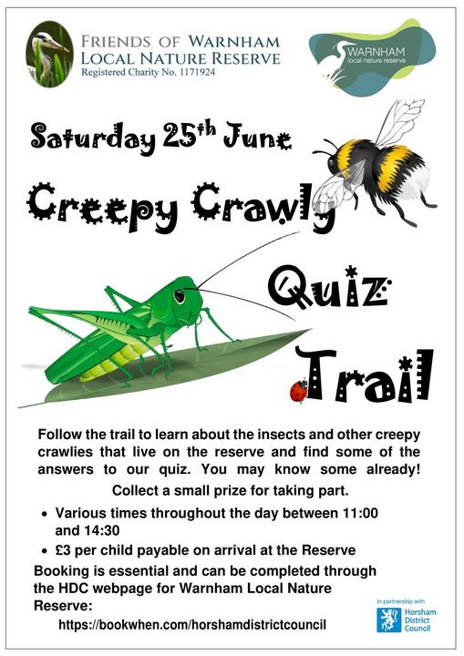 We're looking forward to #insectweek2022 (20-26 June) with our Creepy Crawly Quiz and Trail. 

Learn all about the insects and creepy crawlies that live on the reserve. Find out more and book here
bookwhen.com/horshamdistric…