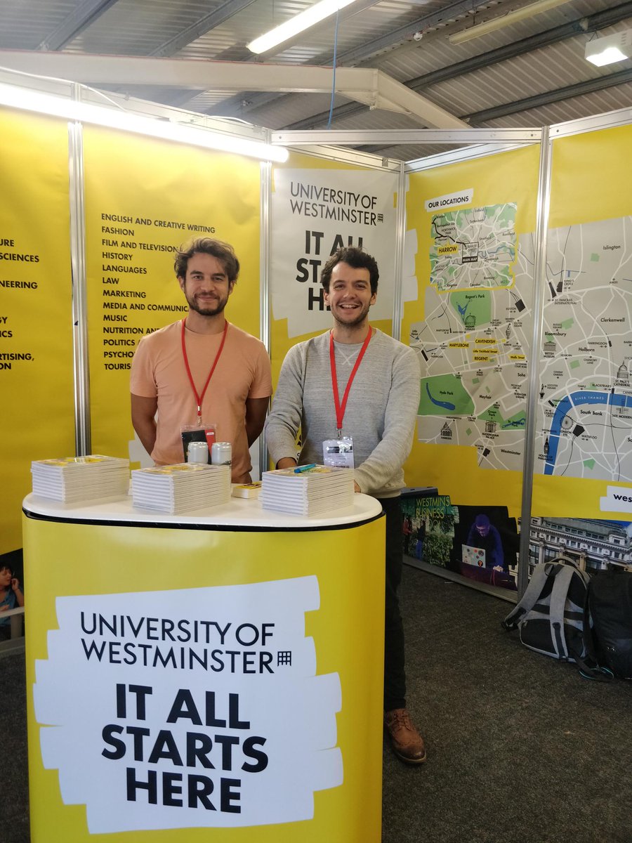 James and Adam are at UCAS Kent Exhibition today. Stop by and say hi! #WeAreWestminster #UCAS