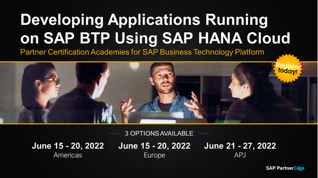 shaikfaiz3's tweet photo. Get certified for SAP HANA Cloud, developing apps running on #SAPBTP. Free live workshop &amp; free certification attempt 4 eligible #SAPPartners. Register. Americas: https://t.co/bE14l7lCmk Europe: https://t.co/e5J94NULcr Asia: https://t.co/3yGwAHF9di https://t.co/d8a61NiwM6 https://t.co/jc3Q9fILZw