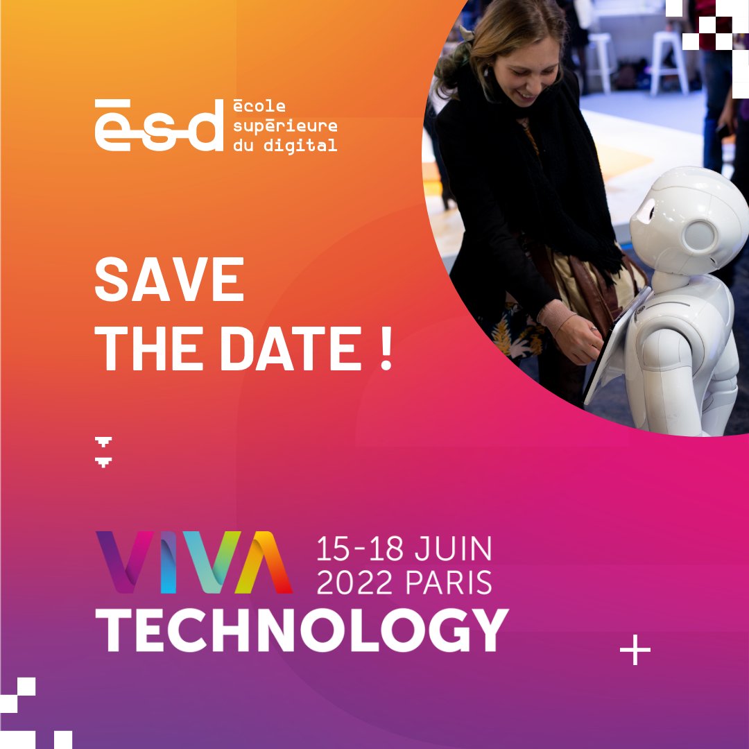 esd_fr's tweet photo. Pour la 5e édition, l'ESD est partenaire de #Vivatech ! Nos étudiants seront au RDV du plus grand salon européen consacré à l’innovation et aux start-ups, au cœur même du monde de la tech et du web.
RDV du 15 au 18 juin au Parc des expositions de la porte de Versailles à Paris. https://t.co/T8CkNnNsm6