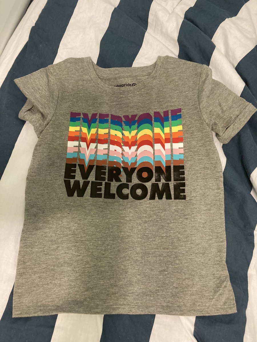 Sra_Chen's tweet photo. Cheers to @Target for promoting inclusivity in English AND Spanish for pride month - kids and adult sizes. @HopedaleGSA https://t.co/eeYuYOq2Rq