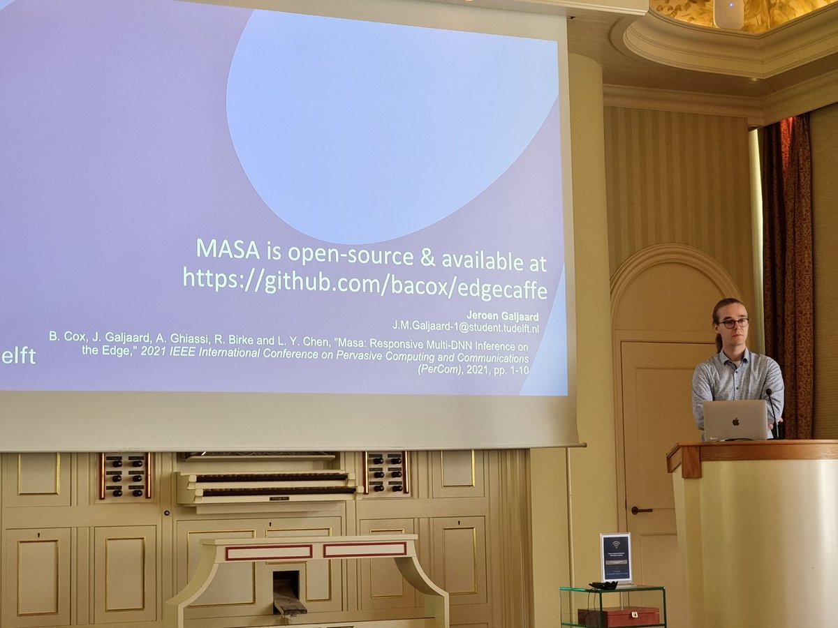 How to improve performance for ML workloads at the edge? Bart Cox, Jeroen Galjaard, Amirmasoud Ghiassi, Robert Birke, and Lydia Y. Chen on "MASA: Responsive Multi-DNN Inference on the Edge" #CompSys2022