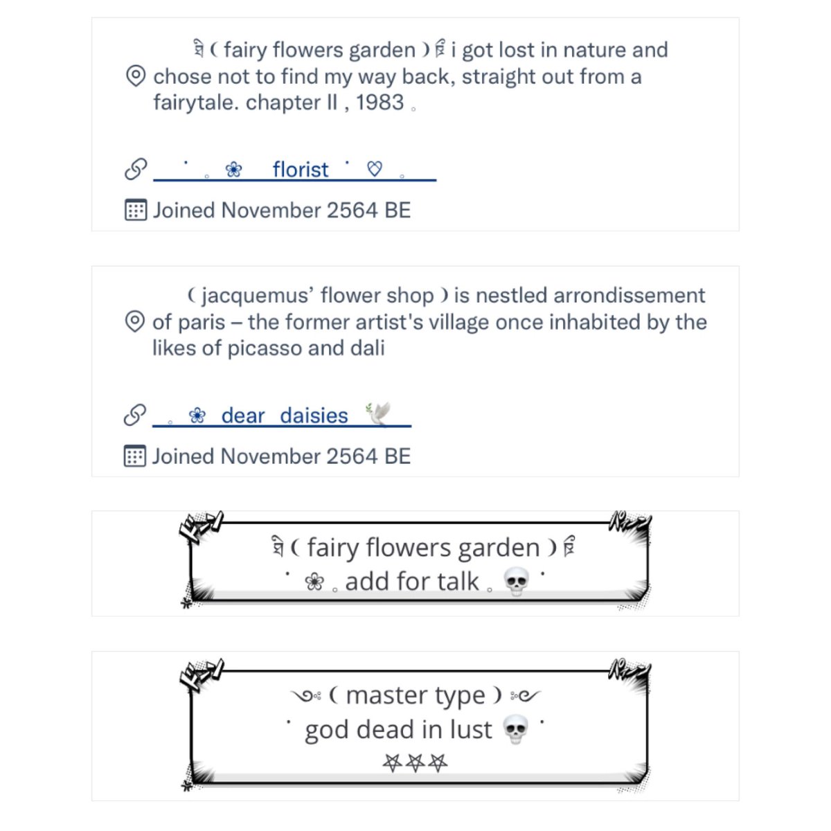 ⠀   ⠀   ⠀   ⠀   ⠀   ⠀   ⠀   ⠀   ⠀   ⠀   ⠀   ⠀      ⠀   ⠀ ⠀ ⠀⠀⠀ ⠀⠀   ⠀ flowers 

⠀ ⠀    ⠀⠀ ⠀⠀𓈒 location link plato 𓈒

✞   free just rt + follow 𓈒
✞   mention anything 𓈒
✞   can edit emoji 𓈒
✞   mt now - close 𓈒