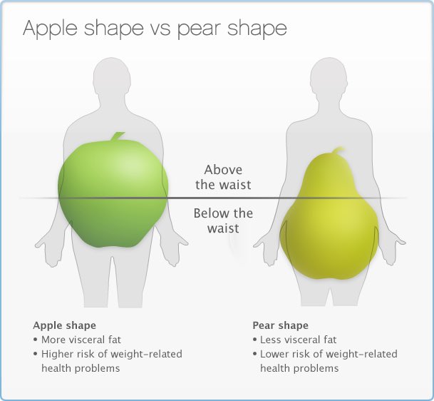 نسبة محيط الوسط للحوض
Waist To Hip Ratio
هي أفضل وسيلة لتوقع احتمال الإصابة بالأمراض المزمنة الناتجة...