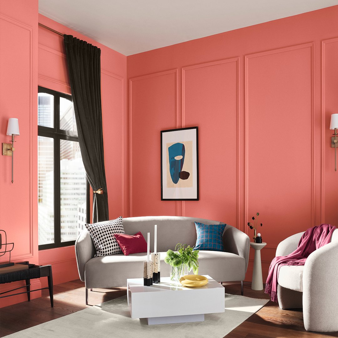Thinking about adding a pop of color to you home this season? Be sure to check out our Bold Simplicity Color Collection! Each of our colors in our Color Collections work perfectly together, no matter how you pair them. ​

Color used: Coral Reef, available exclusively at <a href="/Lowes/">Lowe's</a>.