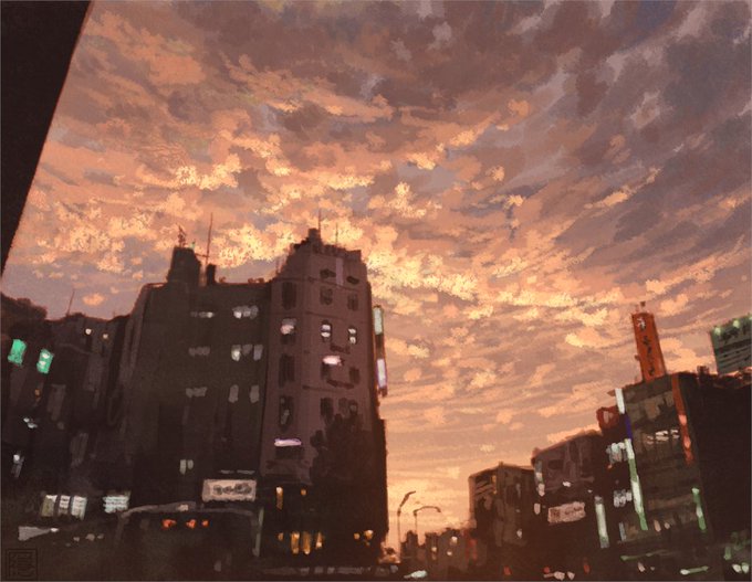 「超高層ビル 夕焼け」のTwitter画像/イラスト(新着)