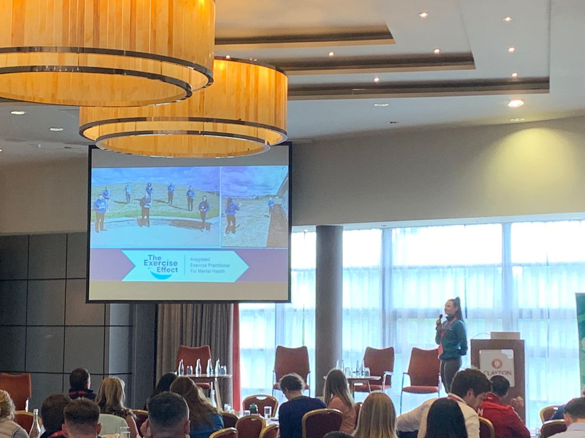 SportActiveWex's tweet photo. Anna, our Sports Inclusion Development Officer making her presentation of The Exercise Effect, at the @sportireland  National Development Officer's Conference yesterday in Clayton Hotel, Liffey Valley, Dublin.   Well done Anna 👏

#TheExerciseEffect #MentalHealth #Wellbeing https://t.co/tjpvyYXRTV