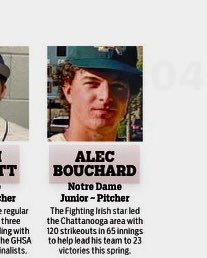 Congrats to Alec Bouchard on making the Best of Preps Baseball team! #GoIrish #NDsoftball #BestofPreps