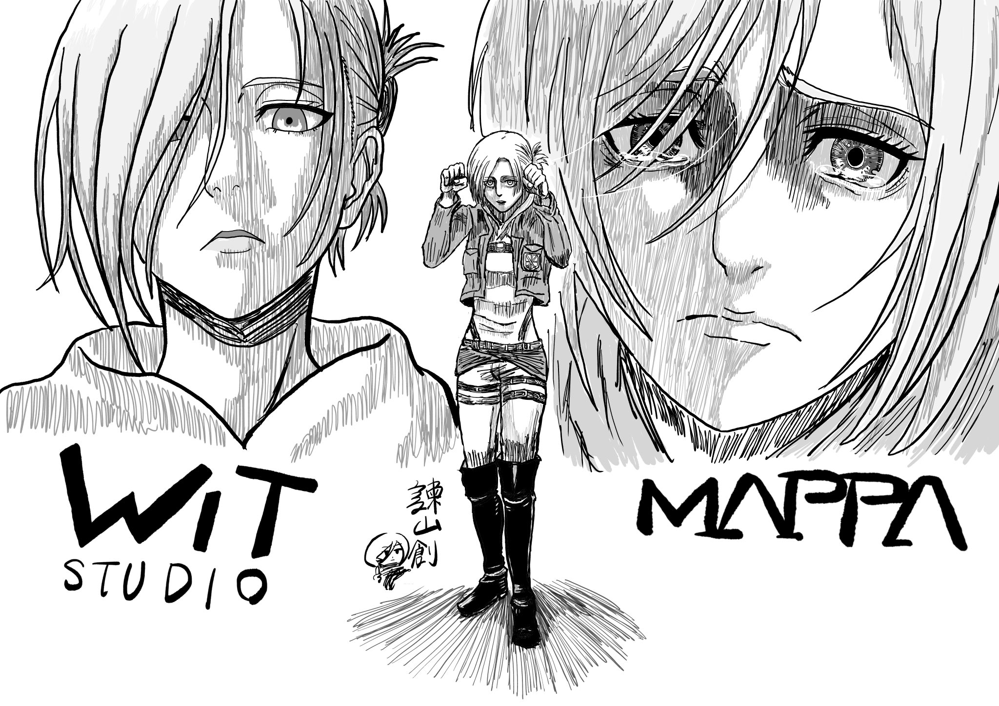 のらのーる on X: 進撃の巨人シリーズ #諫山先生 #WITSTUDIO #MAPPA それぞれのアニを 描いてみましたヽ(´▽｀)  進撃の巨人は 美人のバリエーションが豊富…！ #進撃の巨人 #shingeki #AttackOnTitan #アニ #アニ・レオンハート  #この技は人間用なんだ #イラスト https ...