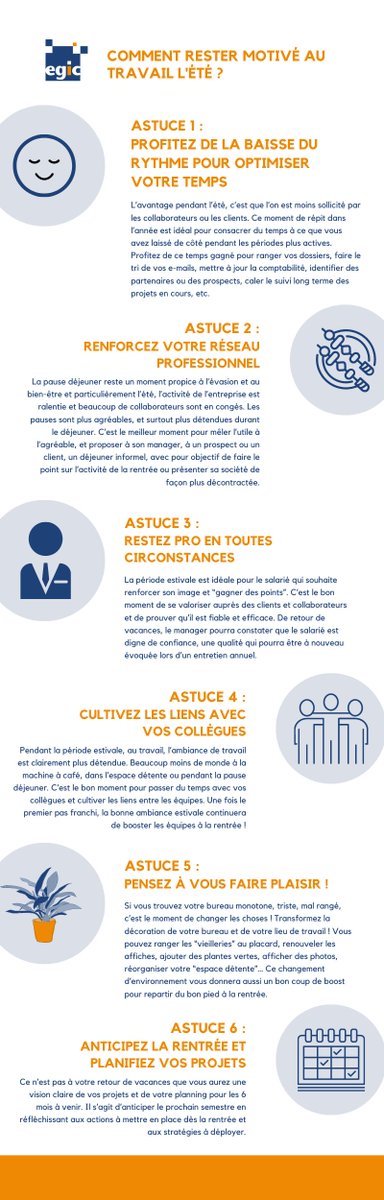 [TIPS] La chaleur monte dans les open space et dans les transports, nous pensons plus à nos prochaines vacances qu’à notre prochain projet… Assurément, l’été n’est pas la meilleure saison en termes de productivité au travail. 🌴

#été #vacances #bureau