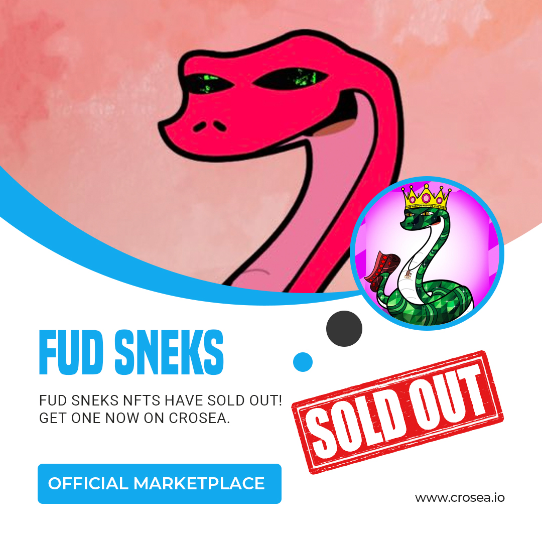 CroSea | Cronos NFT Marketplace (@croseanft) on Twitter photo #FUDSNEKS have minted out! We're giving away a 100 #CRO to celebrate their completed drop.
Follow to participate
1. ❤️+🔄
2. Follow <a href="/croseanft/">CroSea | Cronos NFT Marketplace</a>
3. Tag 3 friends
End: June 15
Check out the #NFT collection
crosea.io/collection/0x9…
#crofam #crofamily #Cronosnft #fftb #FUDSNEKS have minted out! We're giving away a 100 #CRO to celebrate their completed drop.
Follow to participate
1. ❤️+🔄
2. Follow <a href="/croseanft/">CroSea | Cronos NFT Marketplace</a>
3. Tag 3 friends
End: June 15
Check out the #NFT collection
crosea.io/collection/0x9…
#crofam #crofamily #Cronosnft #fftb